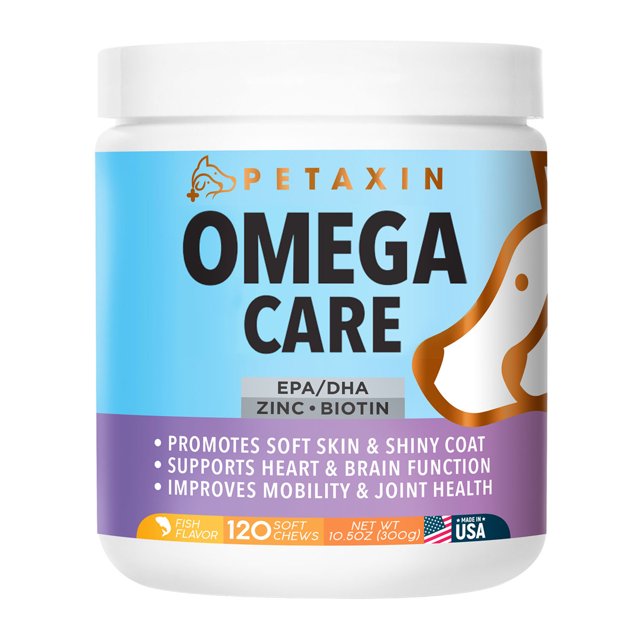 Omega Fish Oil for Dogs Skin and Coat Supplement Chews with EPA, DHA