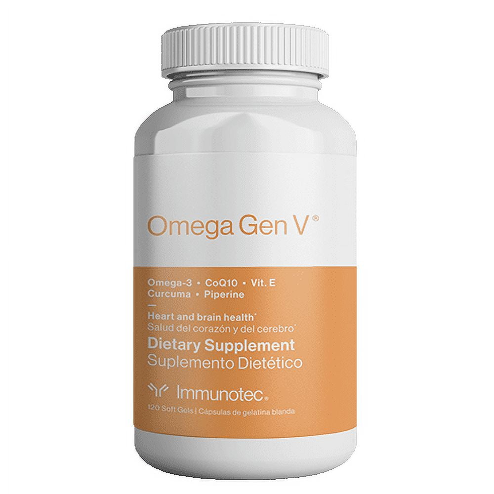 Omega Gen V® 5-in-1 Formula – Omega-3 Fish Oil (1,800mg) w/EPA & DHA + CoQ10, Turmeric, Piperine & Vitamin E | Fast Absorbing + Promotes Heart, Brain, Eye & Immune Health | 120 Soft Gels