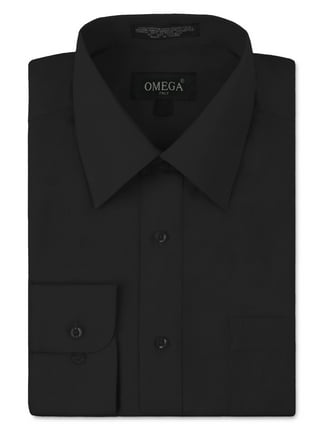 Mens black dress shirt walmart clearance