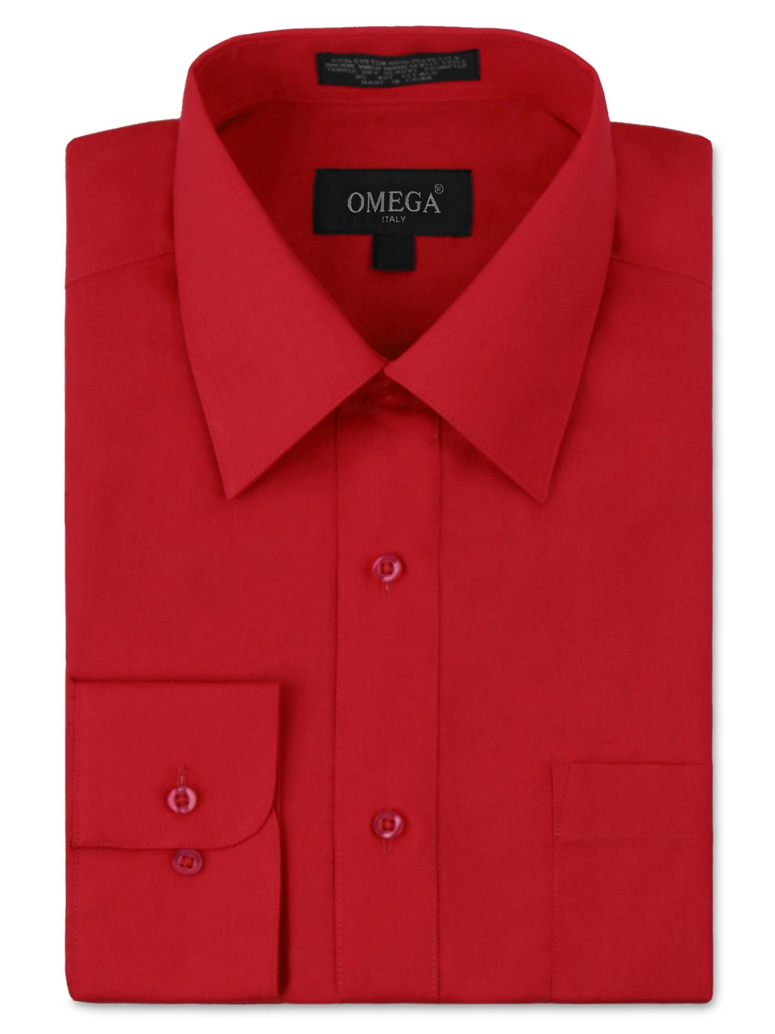 Omega Italy Men's Long Sleeve Dress Shirt Solid Color Regular Fit 25 Colors  - Walmart.com