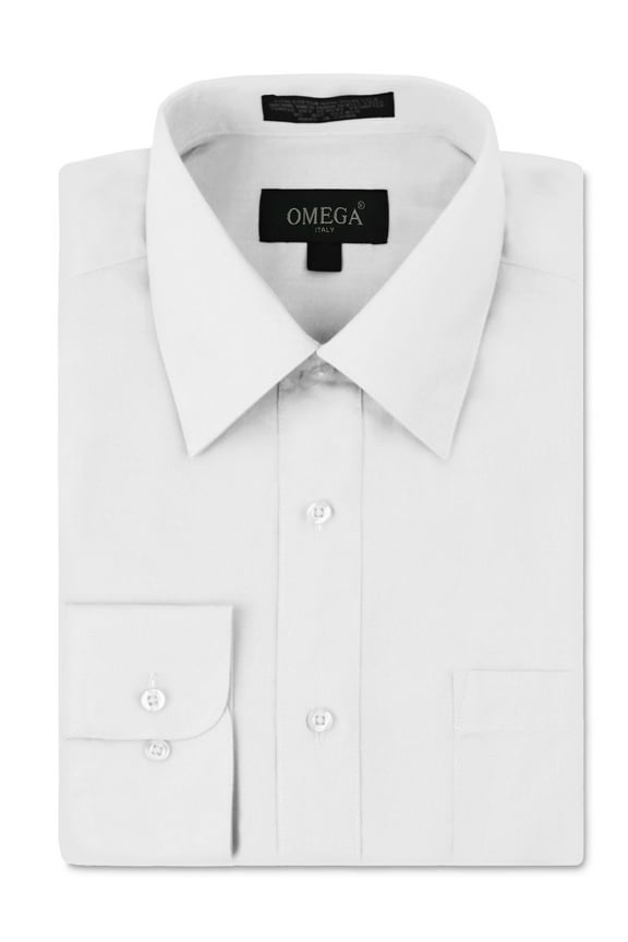 Italy Men's Long Sleeve Dress Shirt Solid Color Regular Fit 25 Colors