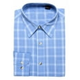 thumbnail image 1 of Omega Long Sleeve Dress Shirt, Button Up, Blue Plaid, 2X-Large (34/35), 1 of 1
