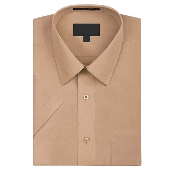 Omega Men's Short Sleeve Dress Shirt (Blush, 4XL)