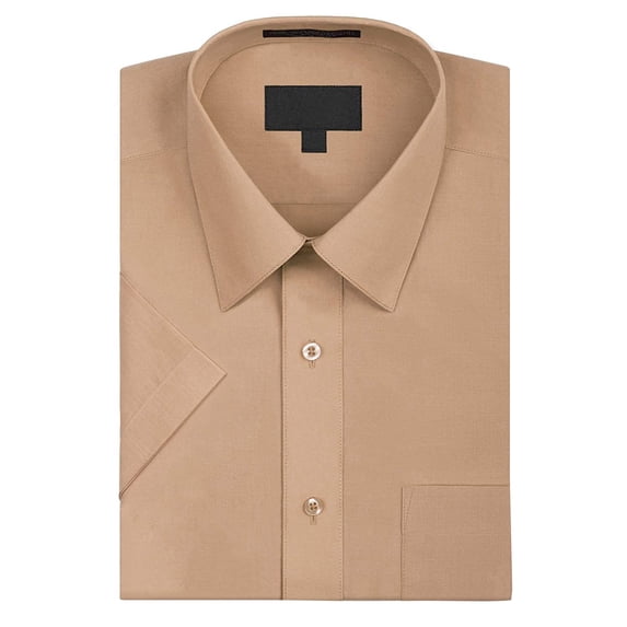 Omega Men's Short Sleeve Dress Shirt (Blush, S)