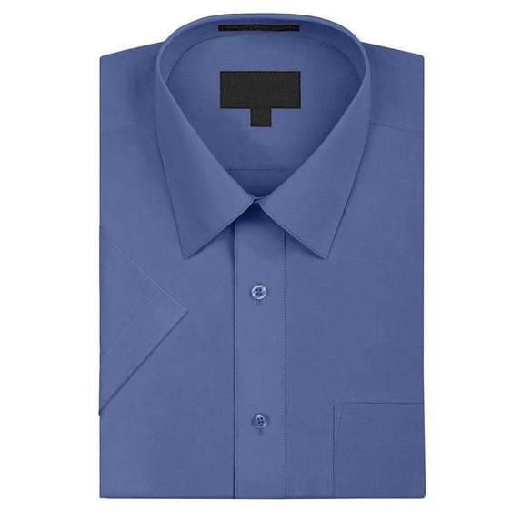 Omega Men's Short Sleeve Dress Shirt (French Blue, S)