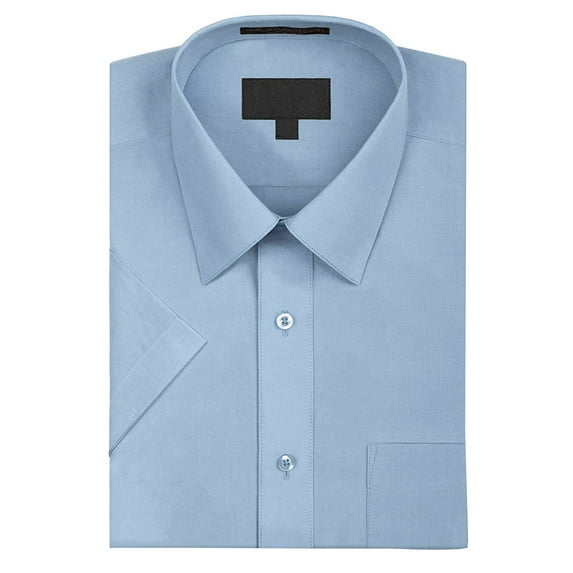 Omega Men's Short Sleeve Dress Shirt (Light Blue, S)