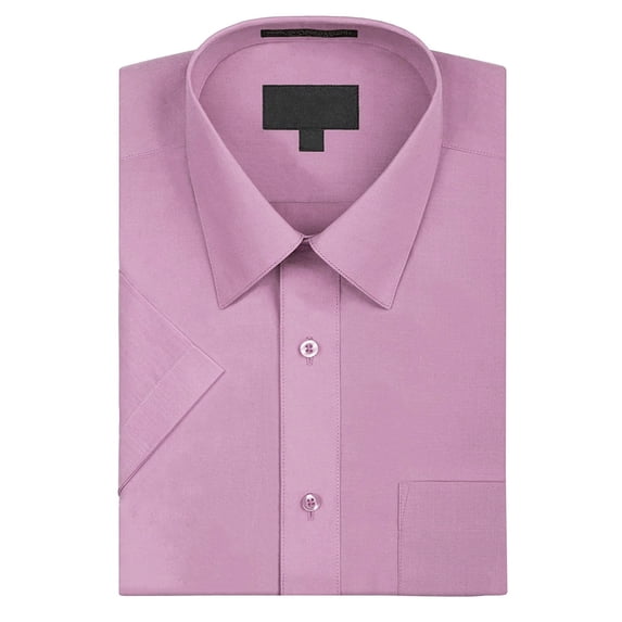 Omega Men's Short Sleeve Dress Shirt (Lilac, L)