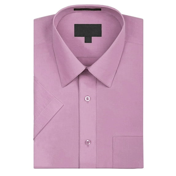 Omega Men's Short Sleeve Dress Shirt (Lilac, S)