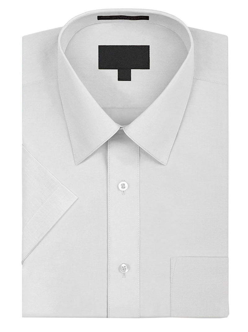 VKWEAR Omega Men's Short Sleeve Dress Shirt (White, 2xl), Size: 2XL (18-18.5)