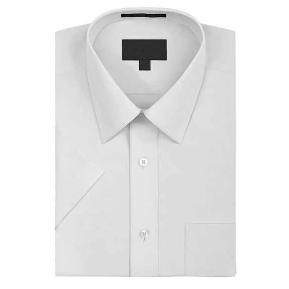 Omega Men's Short Sleeve Dress Shirt (White, XL)