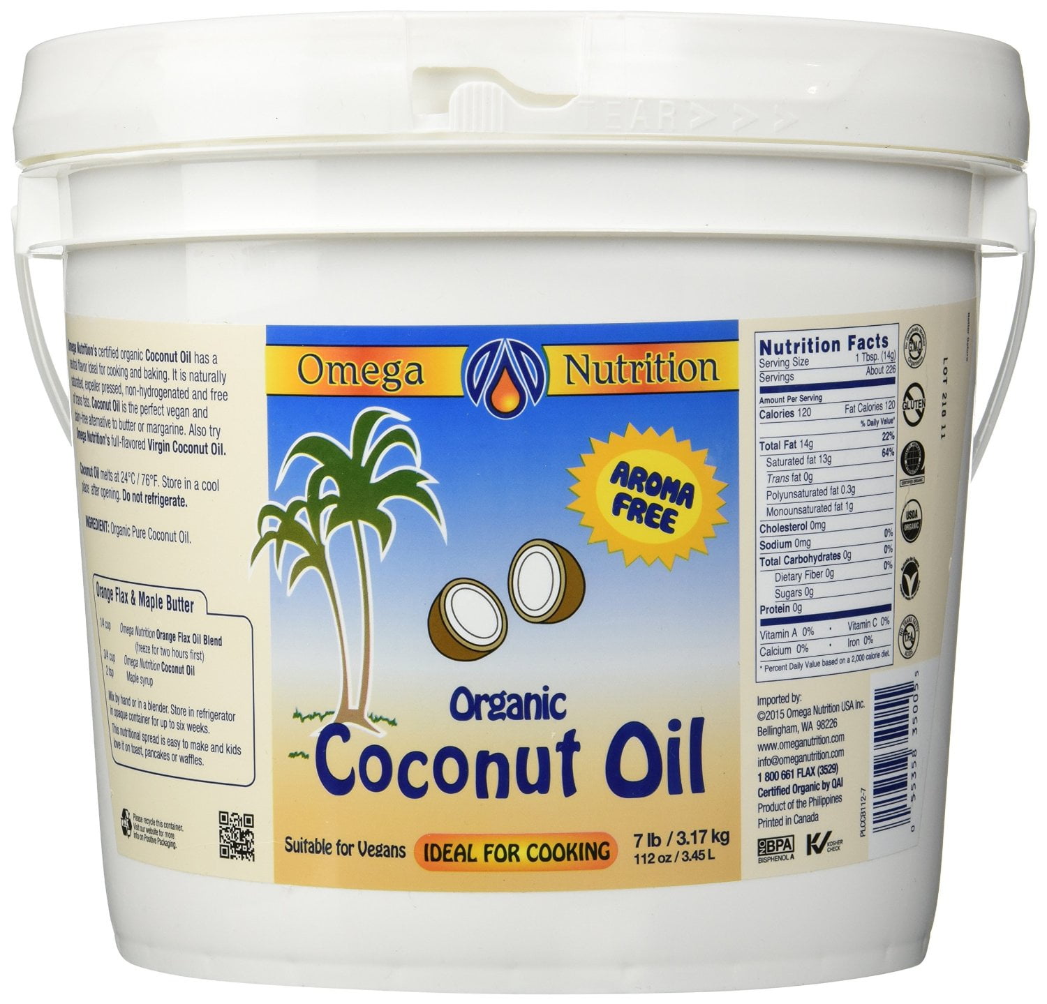 Omega Nutrition Coconut Oil 112 oz