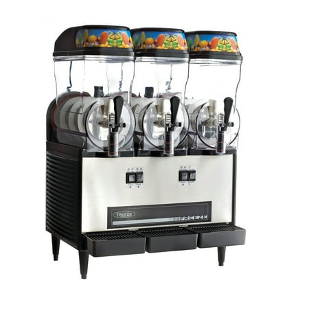 Omega Frozen Triple Chamber 3-Gallon Bowl Granita Machine, in Black/Stainless Steel (OFS30)