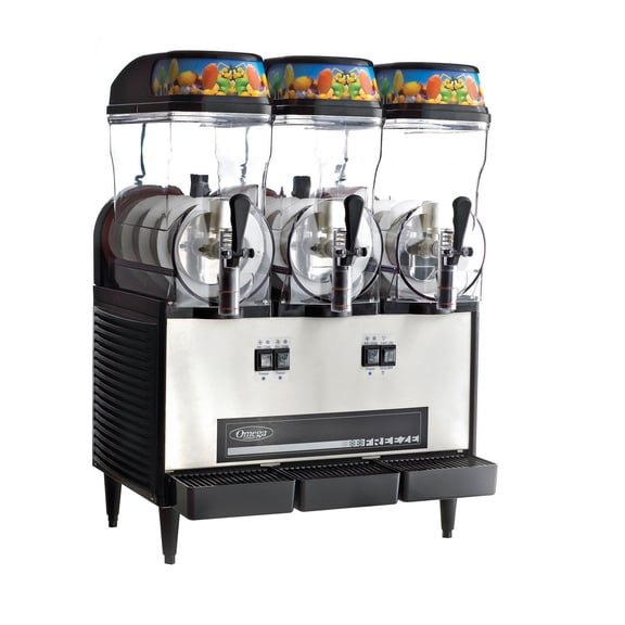 Omega Frozen Triple Chamber 3-Gallon Bowl Granita Machine, in Black/Stainless Steel (OFS30)