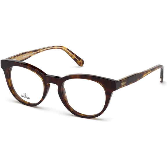 Omega OM5003-H Full Rim Round Shiny Dark Havana/Shiny Dark Havana and Transparent Eyeglasses