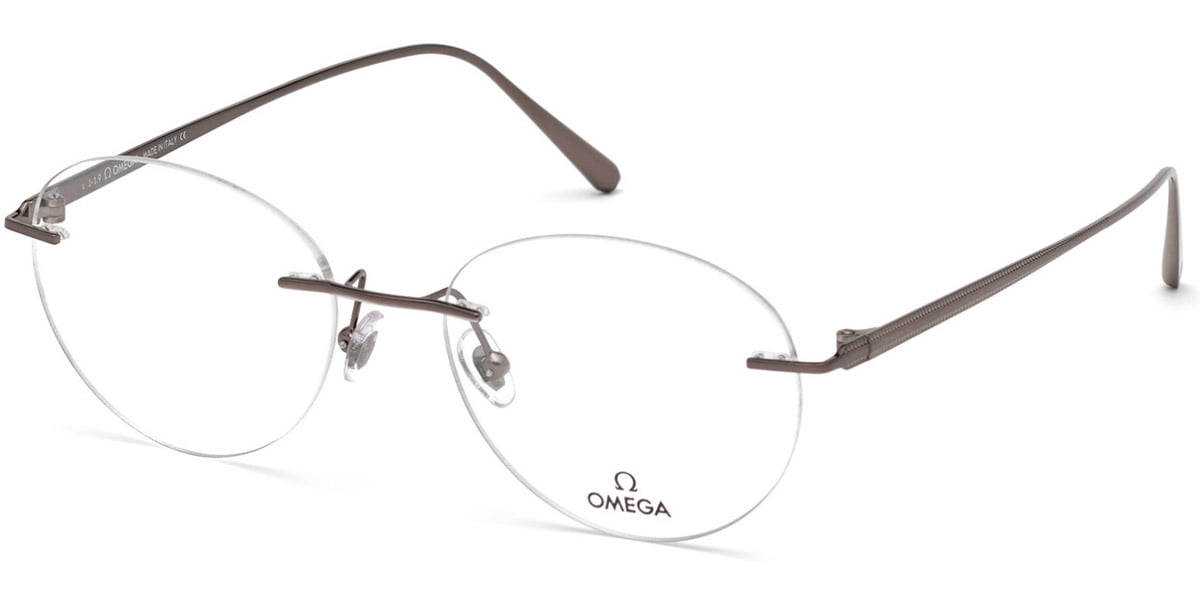 Omega Rimless Frame Omega OM5008-H Rimless Round Shiny Gunmetal Eyeglasses - Walmart.com