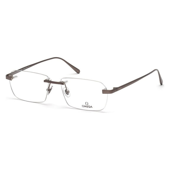 Omega OM5015-H Rimless Rectangle Shiny Gunmetal Eyeglasses