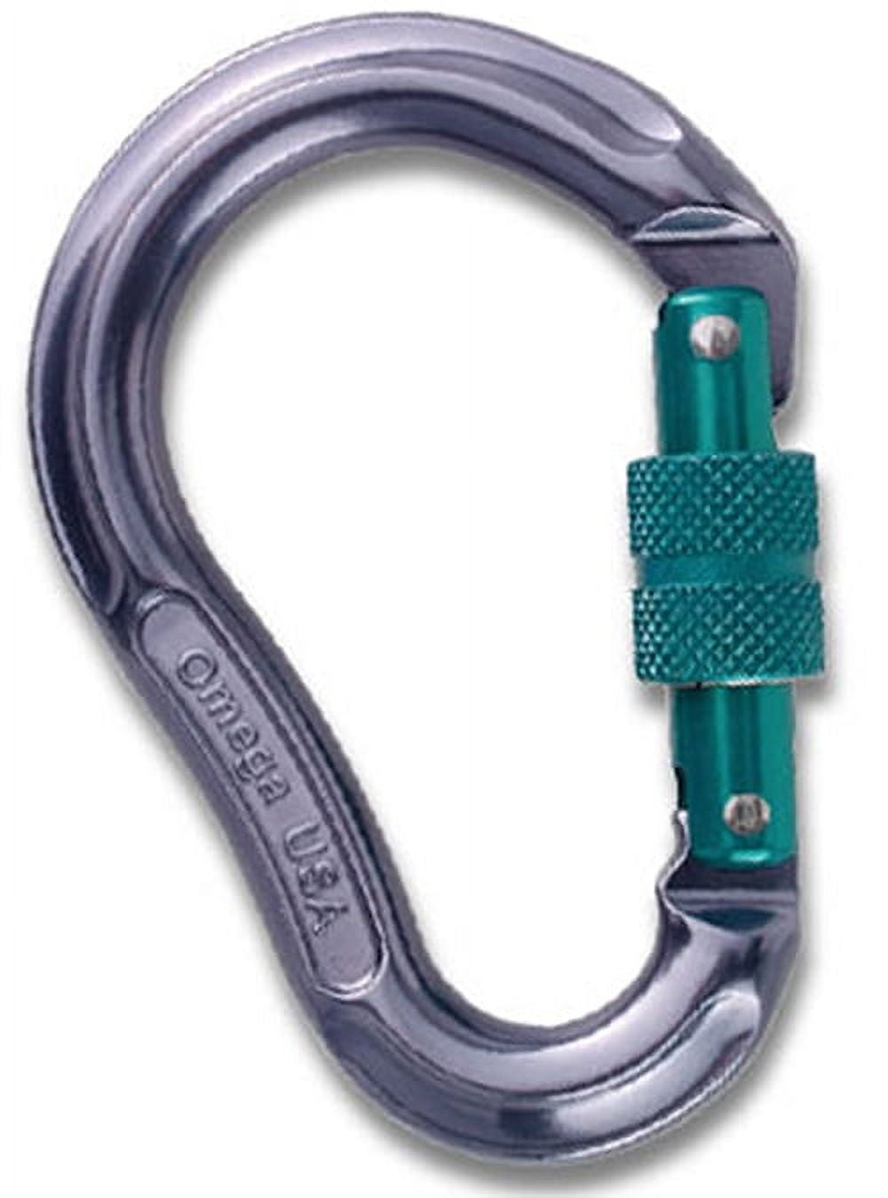 Omega Pacific Jake ScrewLok Carabiner Pewter/Turquoise