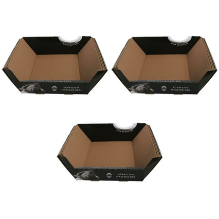 Omega Paw Cardboard Pet Ripple Board Scratch'n Massage Cat Bed, (3 Pack)