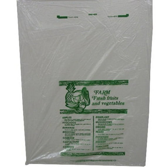 Omega Plastics U-Bag-It Farm Fresh Produce Bag, 18" Length x 24" Depth | 750/Case
