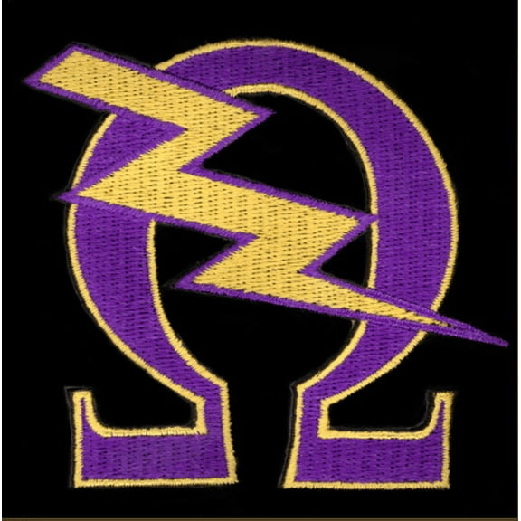 Omega Psi Phi 10 1/2 Bolt Emblem W/Heat Seal Backing