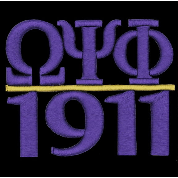Omega Psi Phi 1911 Purple 3d Puff Emblem w/ Heat Seal Backing