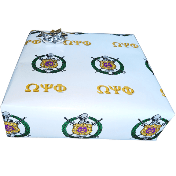 Omega Psi Phi Premium Gift-Wrapping Paper, 1 roll (24 X 36 inches)