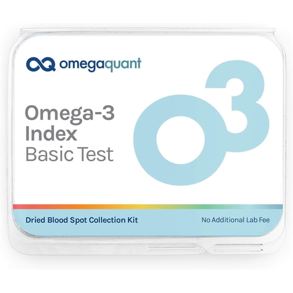 Omega Quant Omega-3 Index Basic - The Original Omega-3 Blood Test Kit with one Drop of Blood Home Kit, Includes Blood Collection Kit | 1 Omega-3 Test Kit