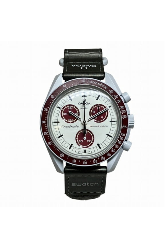 Pre-Owned Omega x Swatch MoonSwatch Mission to Pluto SO33M101 Quartz Watch Men's