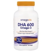 OmegaVia DHA 600 Omega-3, 600 mg, 120 Softgels