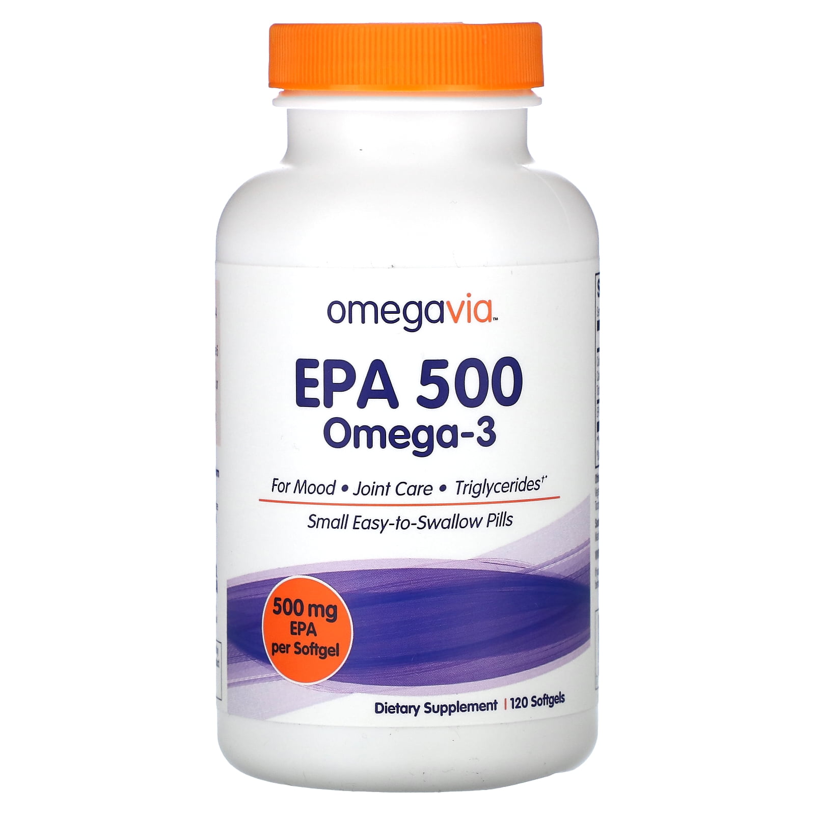 OmegaVia EPA 500 Omega 3 500 mg 120 Softgels Walmart