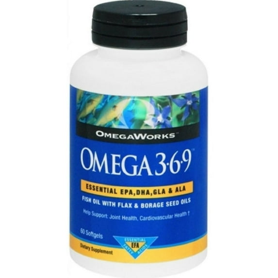 OmegaWorks Omega 3-6-9 Softgels 60 Soft Gels