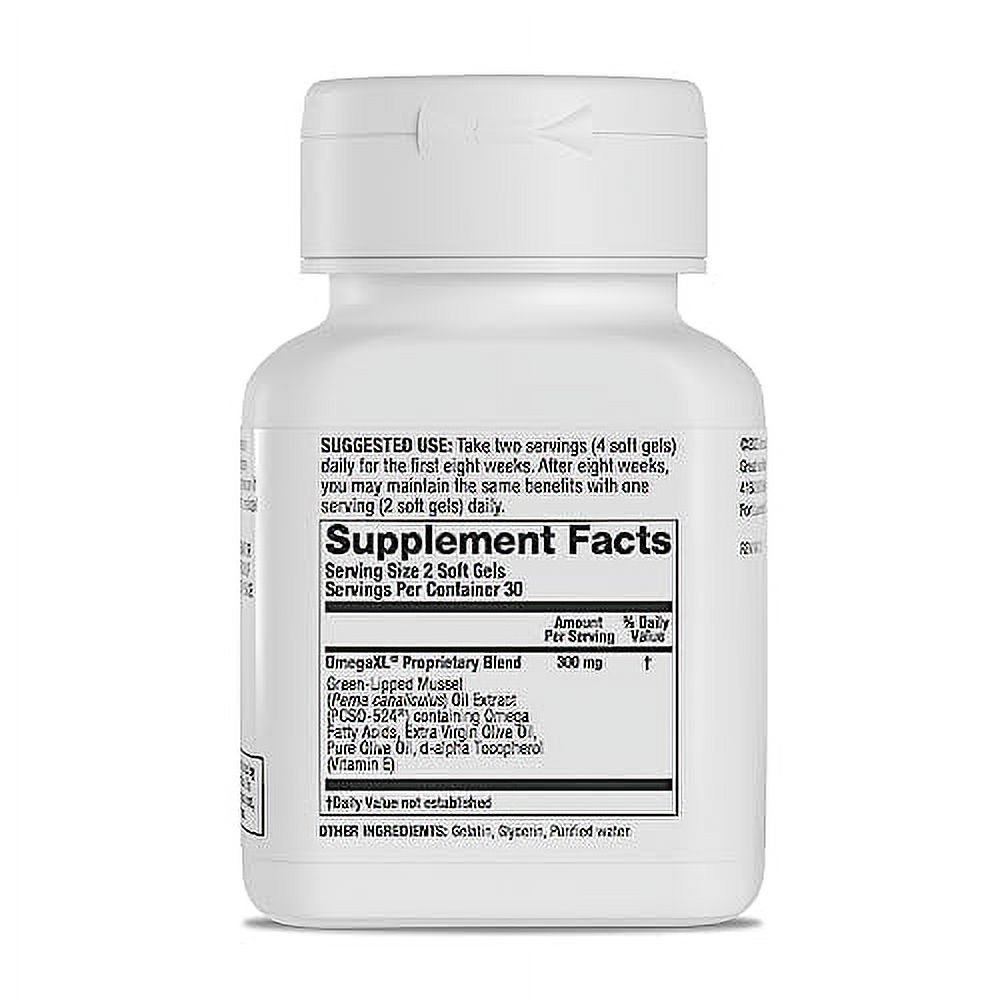 OmegaXL Joint Support Supplement Natural Muscle Support, Green Lipped Mussel Oil, Soft Gel
