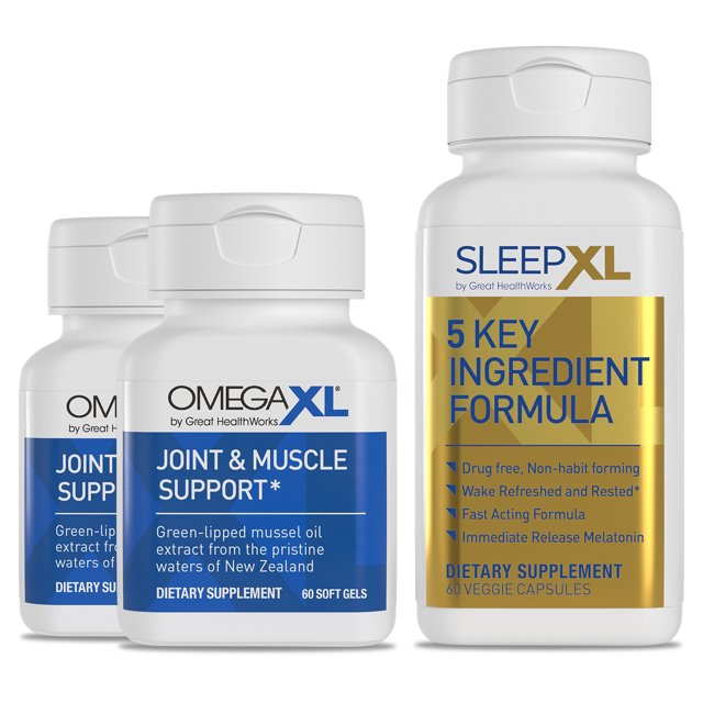 OmegaXL Powerful and Natural Joint Support Supplement 60 Softgels (2 Pack) Sleep Better and
