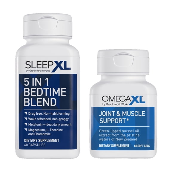 OmegaXL Powerful and Natural Joint Support Supplement 60 Softgels - Sleep Better and Wake Refreshed, with SleepXL 60 Capsules