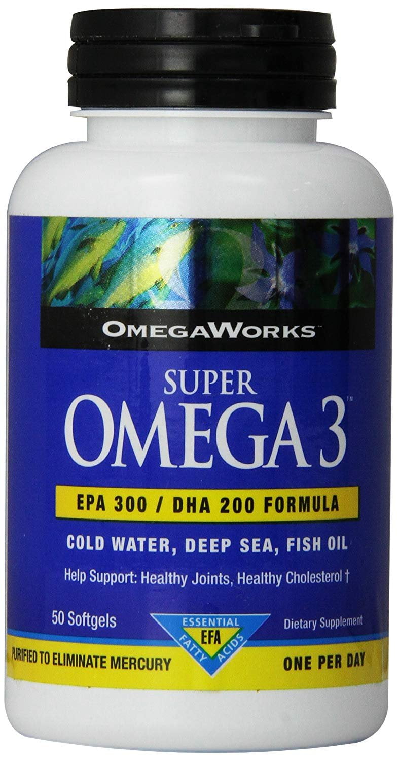 Omegaworks Super Omega 3 Softgels, 50Count Bottles (Pack of 2)