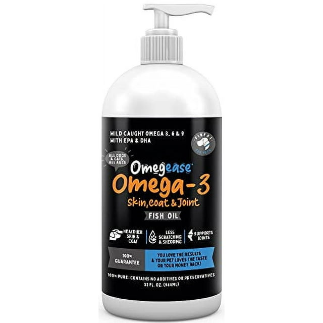 Omegease 100 Pure Omega 3, 6 & 9 Fish Oil for Dogs & Cats. Supports