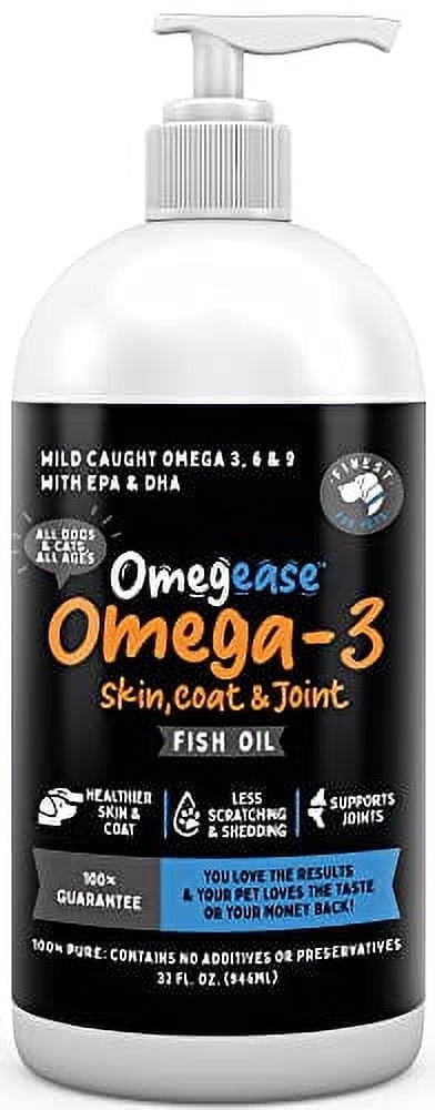Finest for Pets Omega-3 Supplement for Dogs & Cats, Fish Oil Flavor, 32oz Liquid Supplement