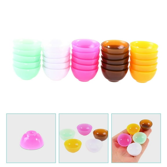 Omeite 1:12 dollhouse mini model restaurant accessories food and play small bowls and plates (random colors, 25 pieces)
