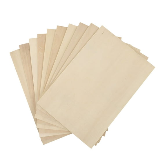 Omeite 10Pcs Basswood Plywood DIY Pyrography Supplies Unfinished Wood Piece Craft