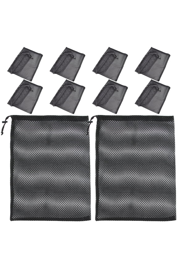 10-Pack Small Mesh Drawstring Bags Multi-Functional Net Bags for Sports Swimming Storage and Travel