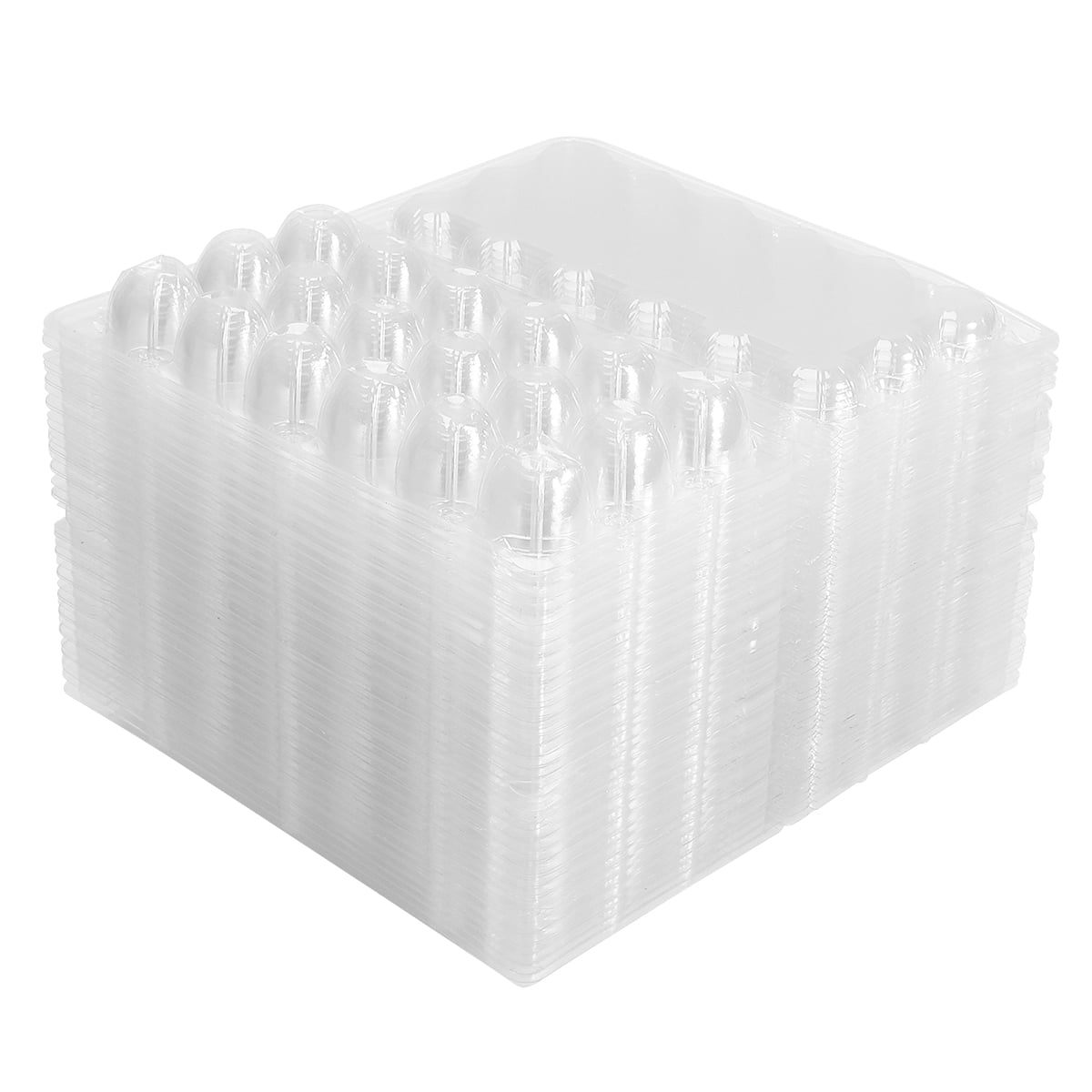 OUNONA Transparent PVC Quail Storage Carton Holder with 18 Grids, Holds 50pcs for Home Organization