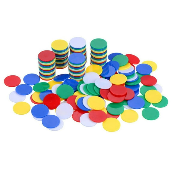 OUNONA Plastic Gambling Chips for Kids Playing Assorted Color Highquality 200pcs