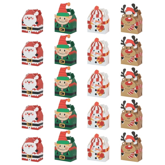 Omeite 20pcs Xmas Elements Packing Boxes Decorative Festival Gift Packaging Cases