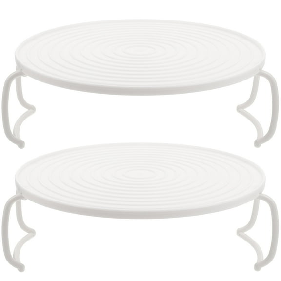 Omeite 2pcs Rounded Microwave Oven Rack Layered Steaming Tray Kitchen Accessories for Cooking and Food Preparation