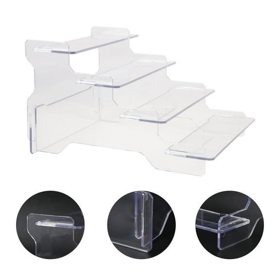 Omeite 4-layer transparent ladder display stand for figurines