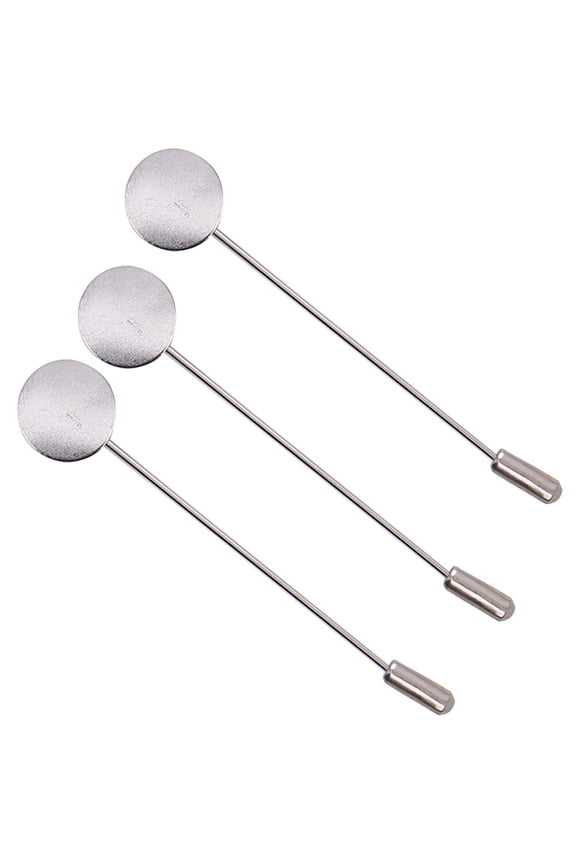 50pcs Fashion Round Tray Safety Word Pin Tray DIY Brooches Needle Suit Tie Hat Scarf Badge for DIY Jewelry Accessories(Silver)