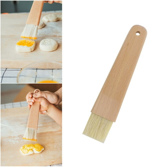 NIYANGLE Boar Bristle Pastry Brush for Evenly Coating Pastries with Butter and Egg Wash Light Brown 12 Inch