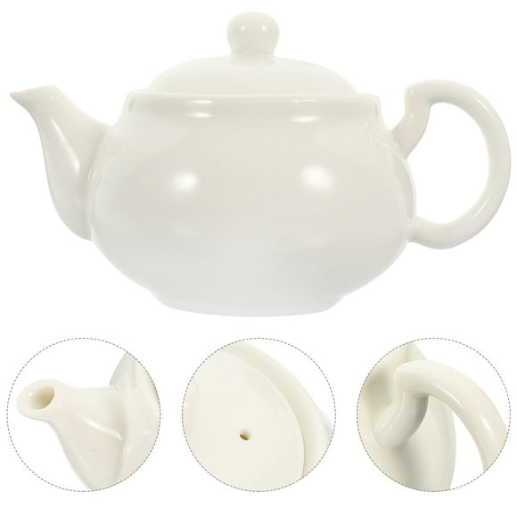 Omeite Bone china teapot teacup white ceramic lidded bowl tea brewer white porcelain tea strainer household kung fu tea set (white porcelain Ruyi pot)