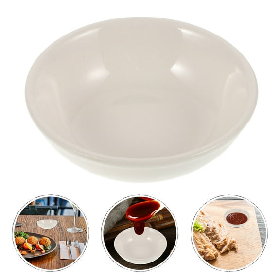 Omeite Ceramic seasoning snack plate side dish hot pot soy sauce plate dipping sauce sauce vinegar bowl 4pcs (3-inch small sauce plate)