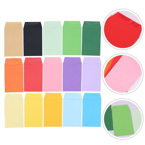 Omeite Chinese Style Small Colored Envelopes, 9x6cm, Mixed Colors, 50 Pack, Decorative Blank Paper Envelopes for